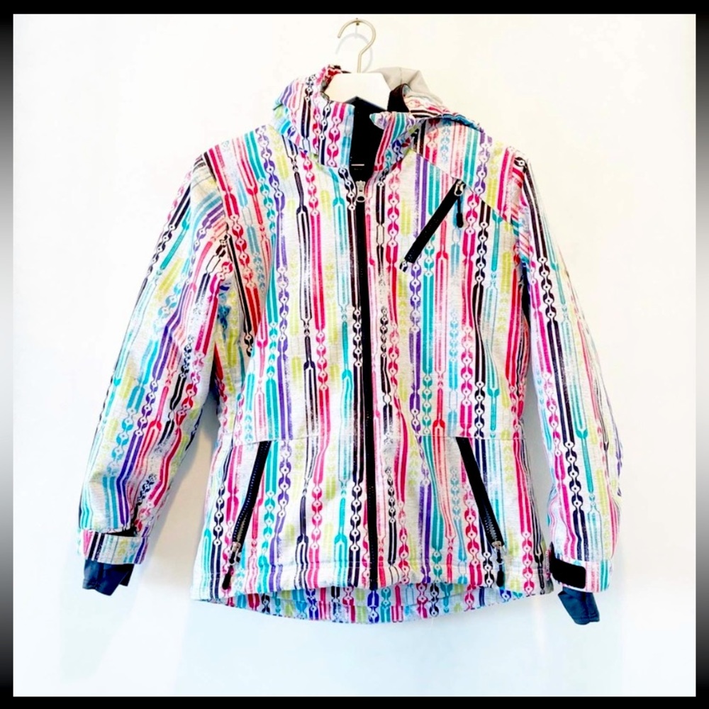 Kids Boulder Gear Colorful Striped Ski Winter Coat Size Large